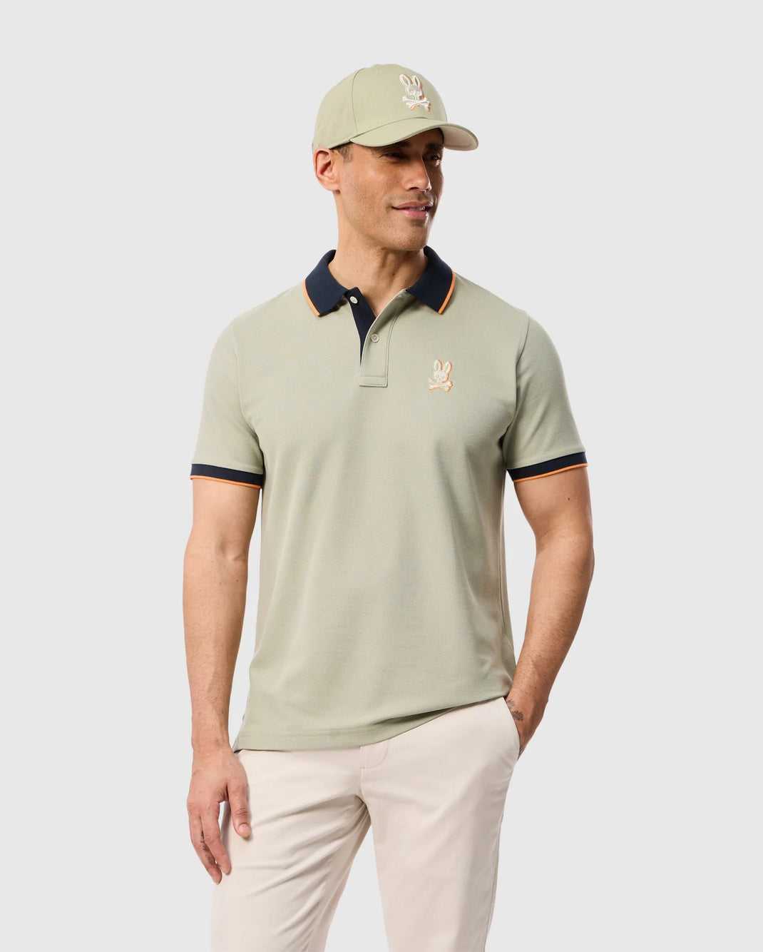 Polos Psycho Bunny Kayden Pique Polo Seagrass Homme | RRO-65879170